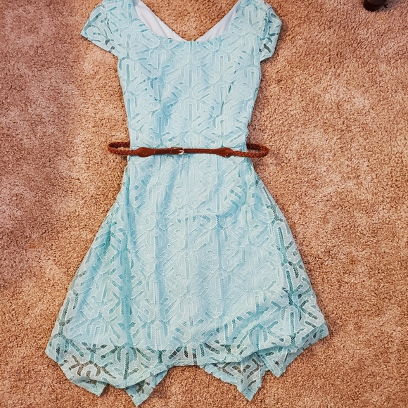 AB Studio Light Blue Lace Dress - Picture 2 of 12